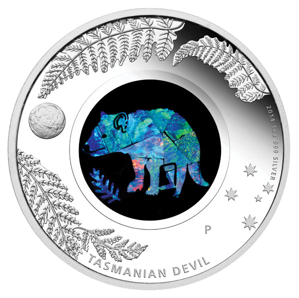 2014 Opal Series – Tasmanian Devil 1oz Silver Proof Coin